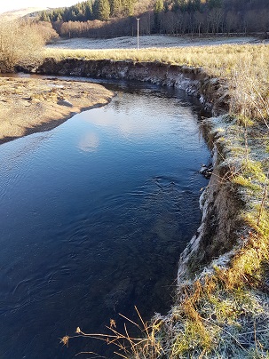 Collapsed riverbanks are a common feature of the River Ruel